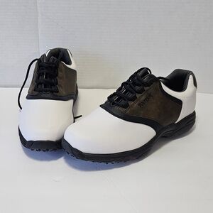 Men's FootJoy GreenJoys Golf Shoes Style #45516 - White & Brown Saddle - 10W